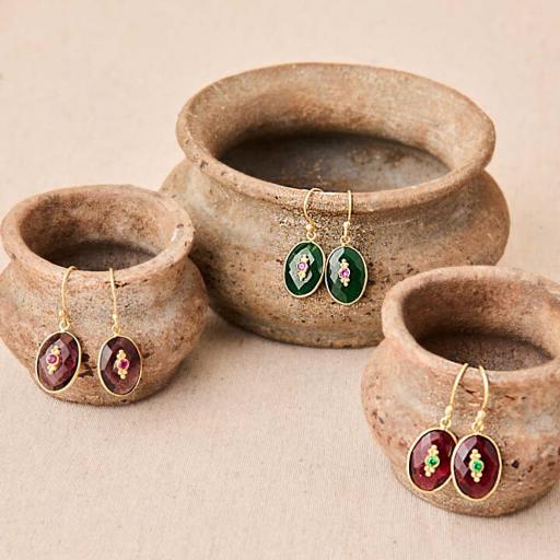 PENDIENTES PIEDRA SEMIPRECIOSA LATIDO * [2]