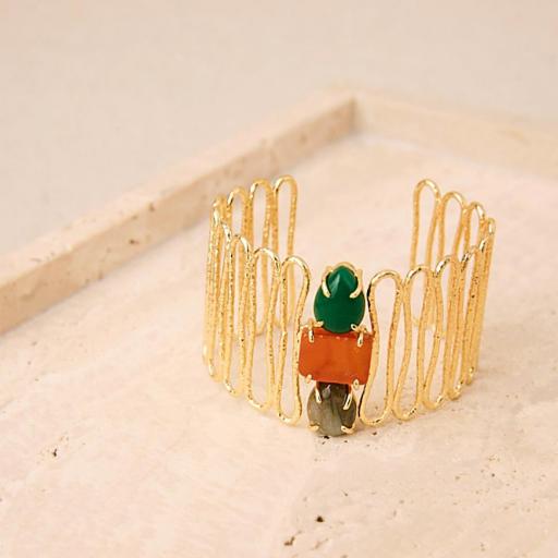 BRAZALETE MUJER LATIDO BAÑO ORO/ PIEDRAS SEMIPRECIOSAS [1]
