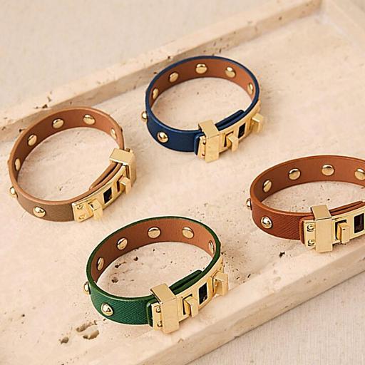 PULSERA LATIDO CON TACHUELAS DORADAS * [1]