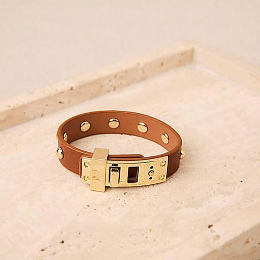 PULSERA LATIDO CON TACHUELAS DORADAS * [2]