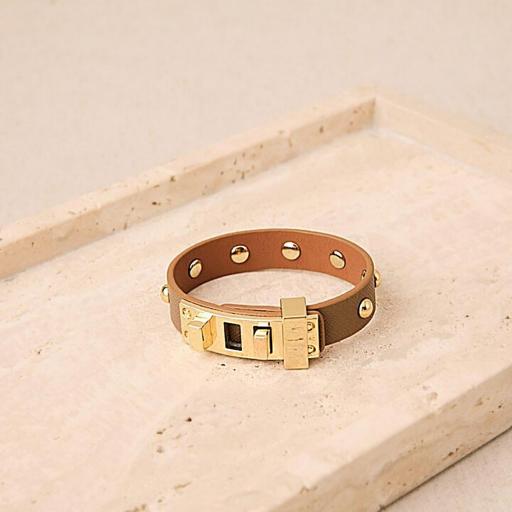 PULSERA LATIDO CON TACHUELAS DORADAS * [4]