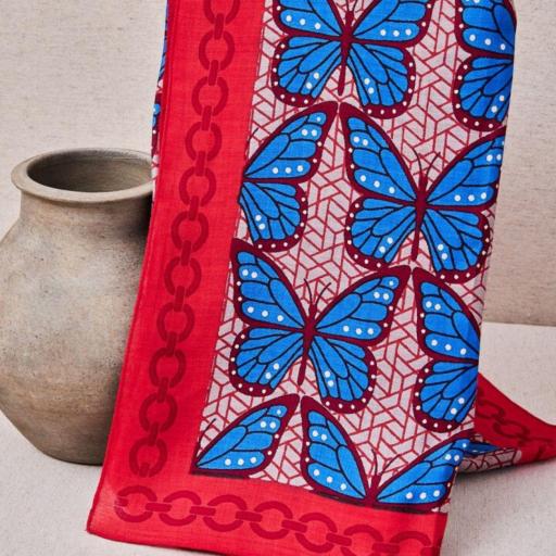 PAÑUELO MARIPOSAS 90X90 CM LATIDO [1]