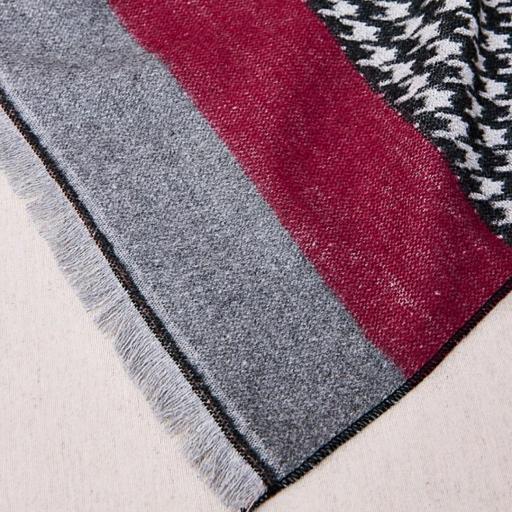 PONCHO REVERSIBLE LATIDO CON CUADROS Y COLOR * [3]