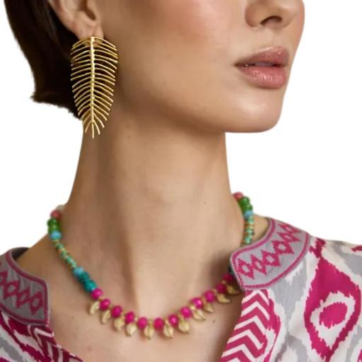 PENDIENTES HOJA DORADA LATIDO [0]