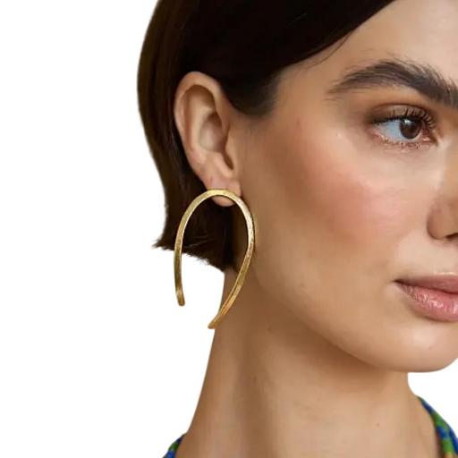 PENDIENTES ÓVALO DORADO LATIDO