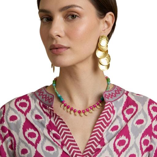 PENDIENTES PÉTALOS DORADOS LATIDO [0]