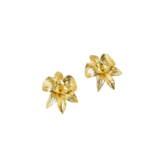 PENDIENTES FLOR PEQUEÑA DORADOS LATIDO [1]