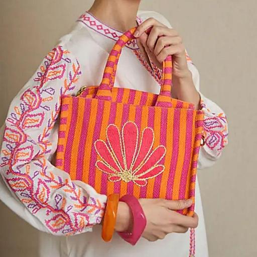 BOLSO TOTE A RAYAS BORDADO LATIDO [0]