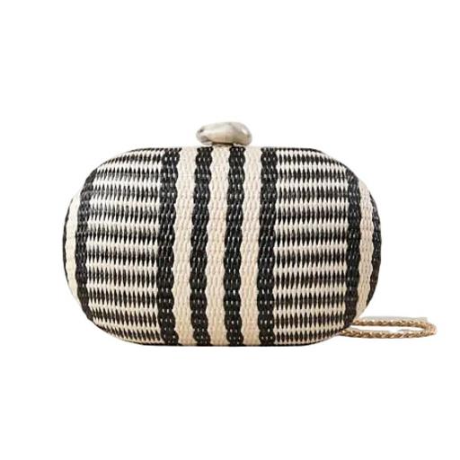 BOLSO CLUTCH OVALADO DE RAFIA CON RAYAS LATIDO [1]