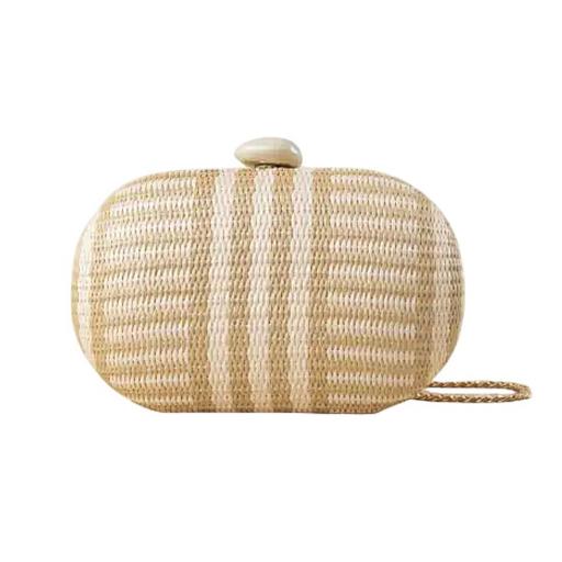 BOLSO CLUTCH OVALADO DE RAFIA CON RAYAS LATIDO [2]