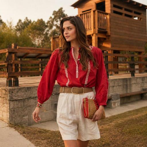 BLUSA BORDADO FLOR LATIDO