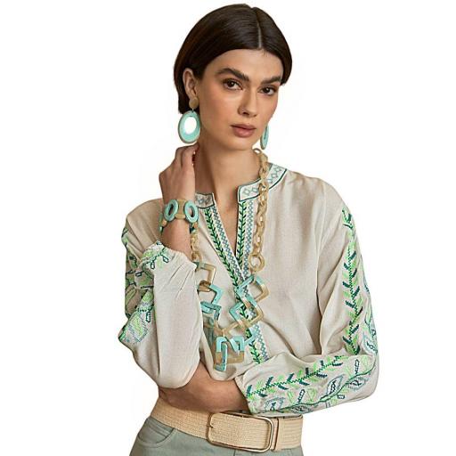 BLUSA BORDADA HOJAS LATIDO [3]