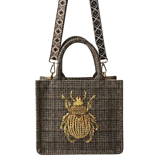 BOLSO TOTE LATIDO CON ESCARABAJO BORDADO [2]