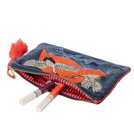 BOLSO DE MANO LATIDO CON AVES BORDADAS [2]