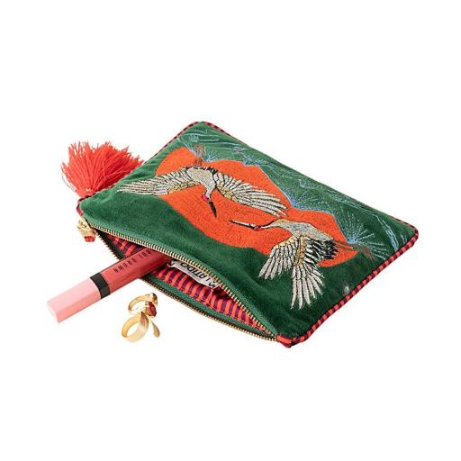 BOLSO DE MANO LATIDO CON AVES BORDADAS [3]