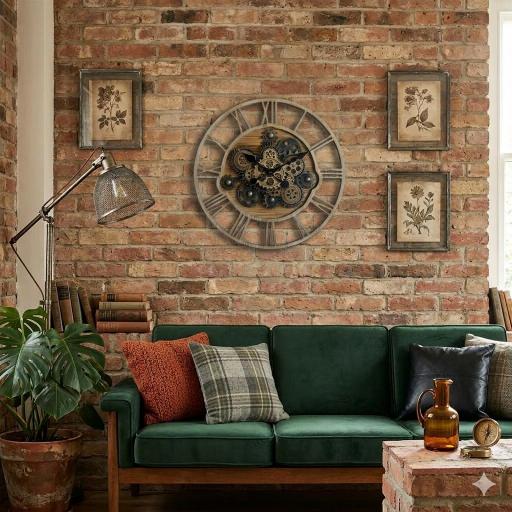 RELOJ DE PARED CON ENGRANAJES DECORATIVO 57 CM [0]