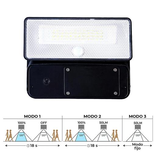 FOCO SOLAR LED EXTERIOR 12W CON SENSOR DE MOVIMIENTO [2]