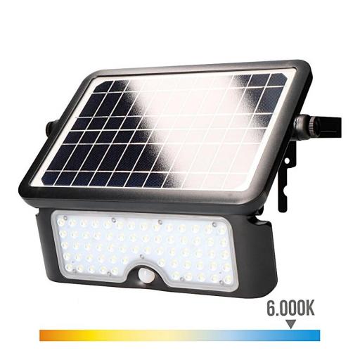 FOCO APLIQUE SOLAR LED 10W CON SENSOR DE MOVIMIENTO Y BATERÍA RECARGABLE