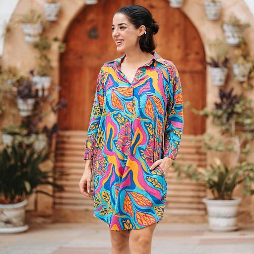 CAMISOLA MULTICOLOR DE ALGODÓN CON BOLSILLOS