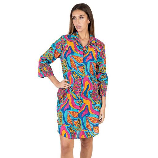 CAMISOLA MULTICOLOR DE ALGODÓN CON BOLSILLOS [3]