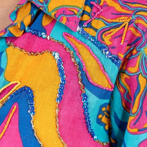 CAMISOLA MULTICOLOR DE ALGODÓN CON BOLSILLOS [1]