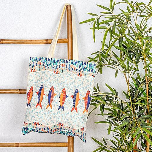 BOLSA TOTE SARDINAS MULTICOLOR