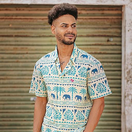 CAMISA HOMBRE ELEFANTES ALGODÓN [0]