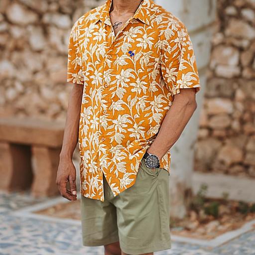 CAMISA HOMBRE FLORES ALGODÓN  [2]