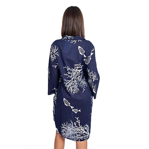 VESTIDO CAMISERO MARINO CON CORALES Y CONCHAS [4]