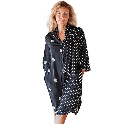 KURTA DE MUJER LUNARES NEGRO [0]