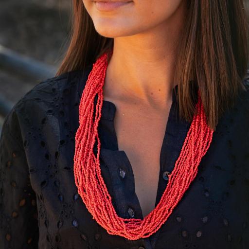 COLLAR MULTIVUELTAS EFECTO CORAL [0]