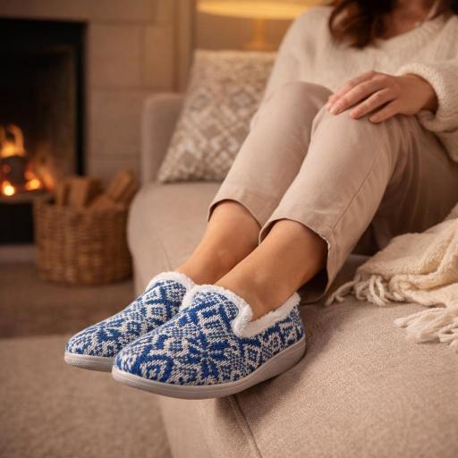 ZAPATILLAS MUJER AZULES DE PUNTO [2]