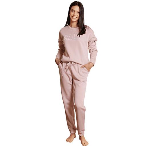 PIJAMA DEPORTIVO MUJER ROSA AFELPADO [1]