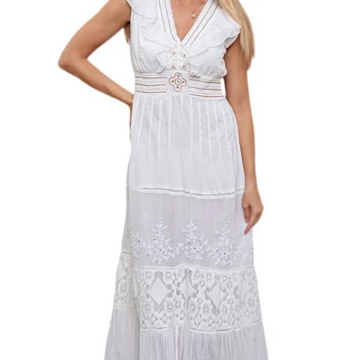 VESTIDO LARGO BLANCO ALGODÓN [1]