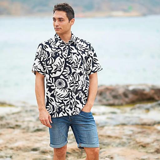 CAMISA HOMBRE ESTAMPADO TROPICAL