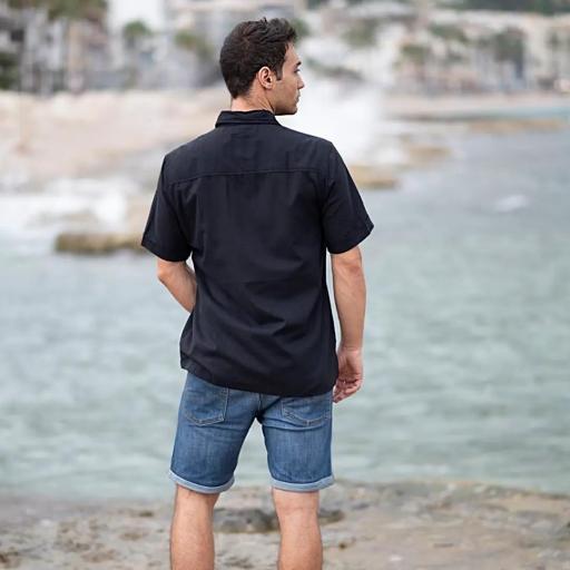 CAMISA HOMBRE NEGRA ALGODÓN ISLA BONITA [1]