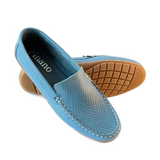 MOCASÍN MUJER PIEL AZUL FINANO [3]