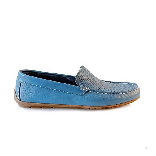 MOCASÍN MUJER PIEL AZUL FINANO [4]