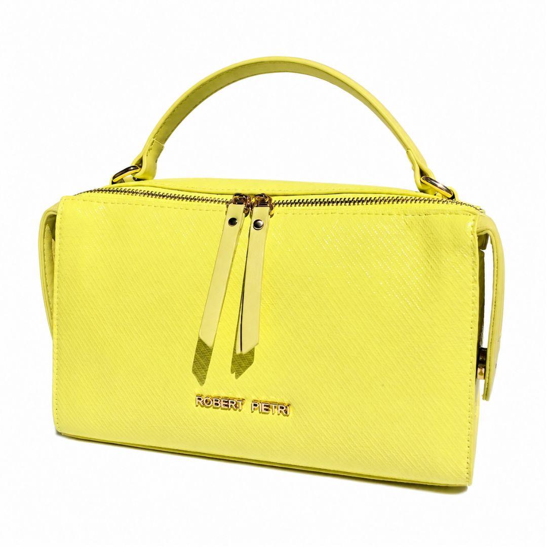 BOLSO DE MANO Y BANDOLERA ROBERT PIETRI AMARILLO LIMA