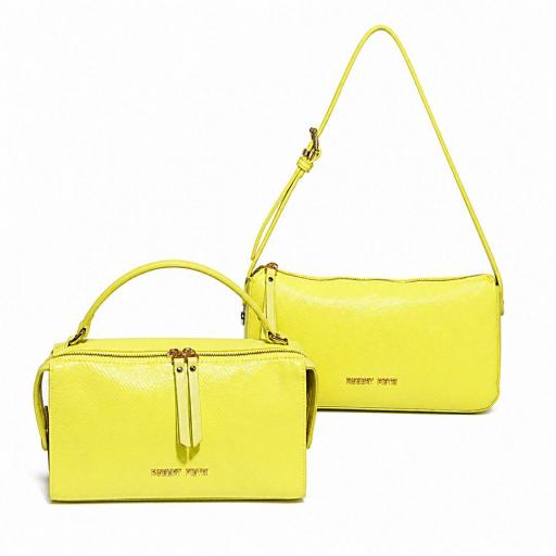 BOLSO DE MANO Y BANDOLERA ROBERT PIETRI AMARILLO LIMA [4]