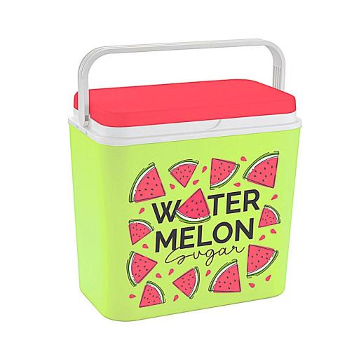 NEVERA PORTÁTIL 24 L CON ASA ESTAMPADO SANDÍAS [1]