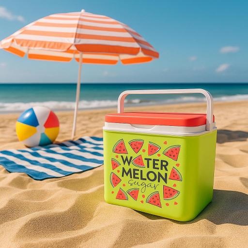 NEVERA PORTÁTIL 24 L CON ASA ESTAMPADO SANDÍAS