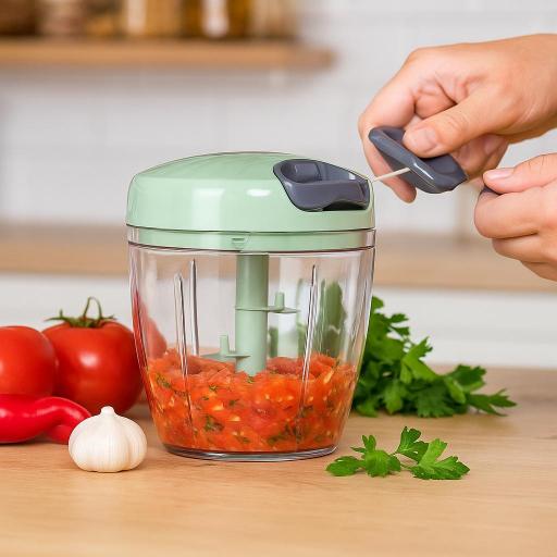 PICADORA MANUAL DE VERDURAS CON 5 CUCHILLAS