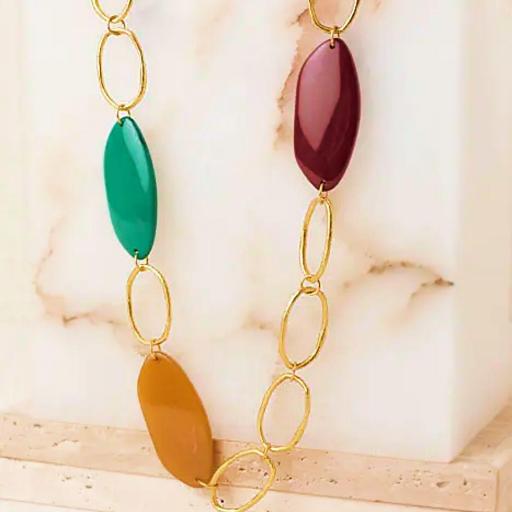 COLLAR LARGO ESLABONES Y PIEZAS COLOR LATIDO [2]