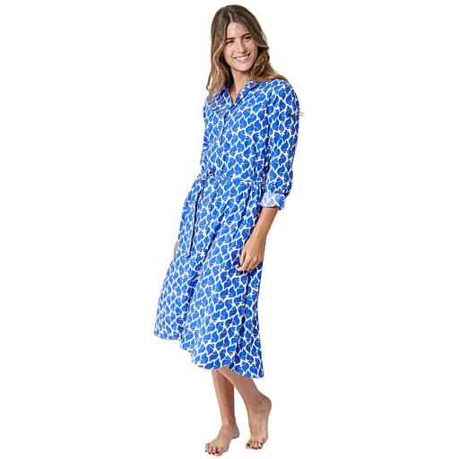 VESTIDO CAMISERO LARGO BATELA ESTAMPADO CONCHAS
