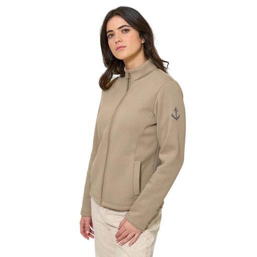 CHAQUETA MUJER BATELA COLOR PIEDRA CON ANCLA BORDADA [2]