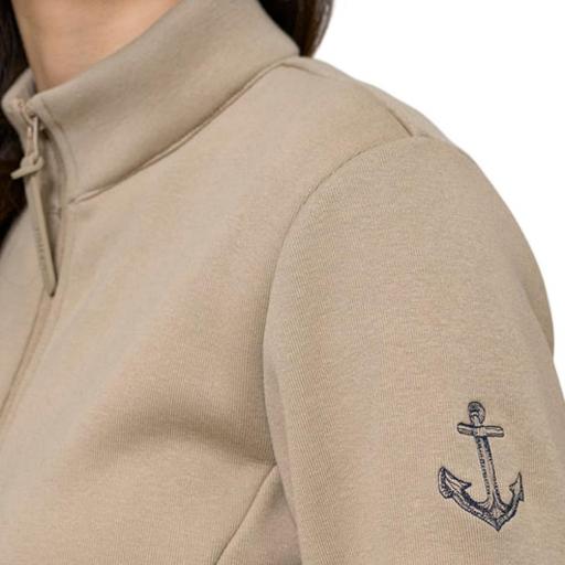 CHAQUETA MUJER BATELA COLOR PIEDRA CON ANCLA BORDADA [4]