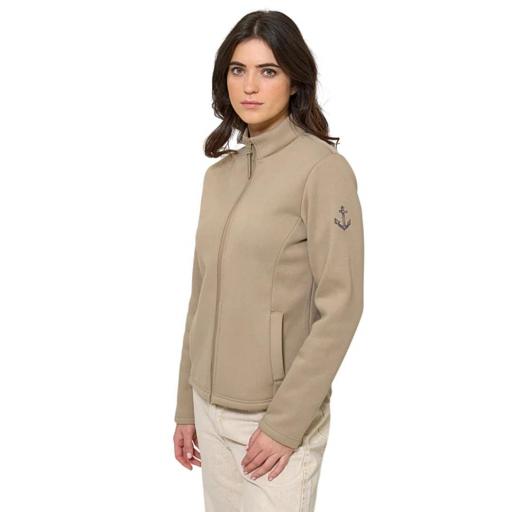 CHAQUETA MUJER BATELA COLOR PIEDRA CON ANCLA BORDADA [5]