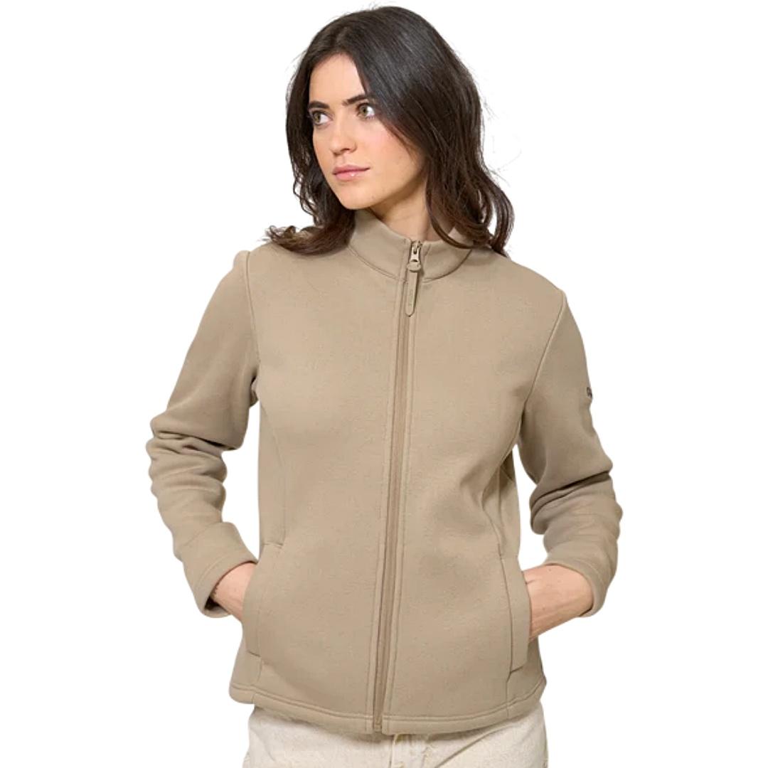 CHAQUETA MUJER BATELA COLOR PIEDRA CON ANCLA BORDADA