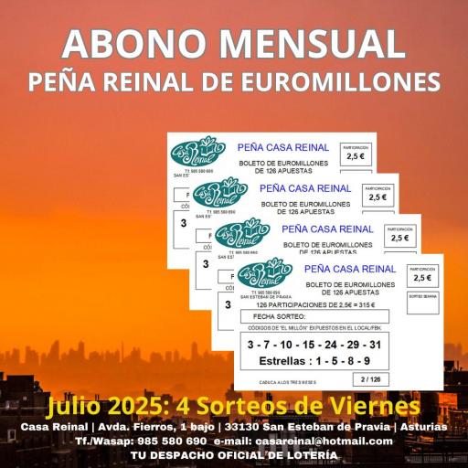 ABONO "PEÑA EUROMILLON" JULIO´25